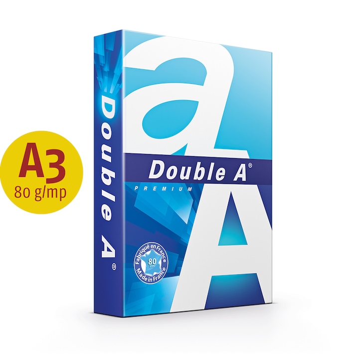 Hartie copiator Double A, A3, 80 g/mp, 500 coli/top