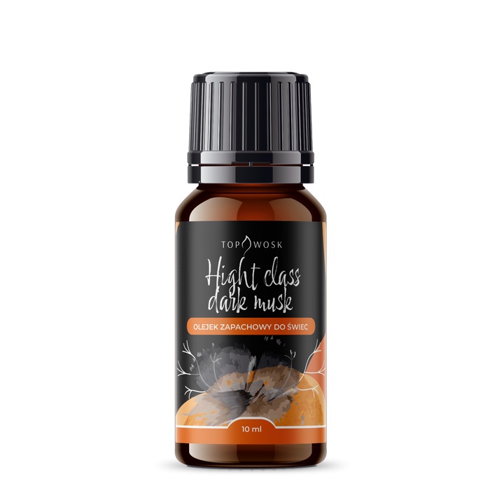 Parfüm gyertyákhoz, TopWosk, High Class Dark Musk, 10 ml, intenzív aroma, luxus jegyek