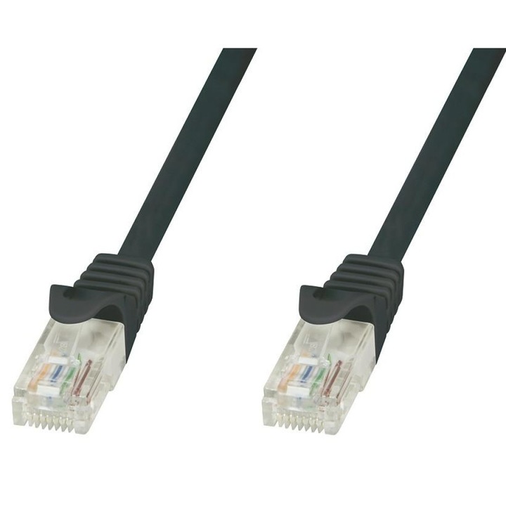 Cabluri LAN Techly ICOC CCA5U-010-BKT, 1 m, Cat5e, U/UTP, RJ-45, RJ-45, negru