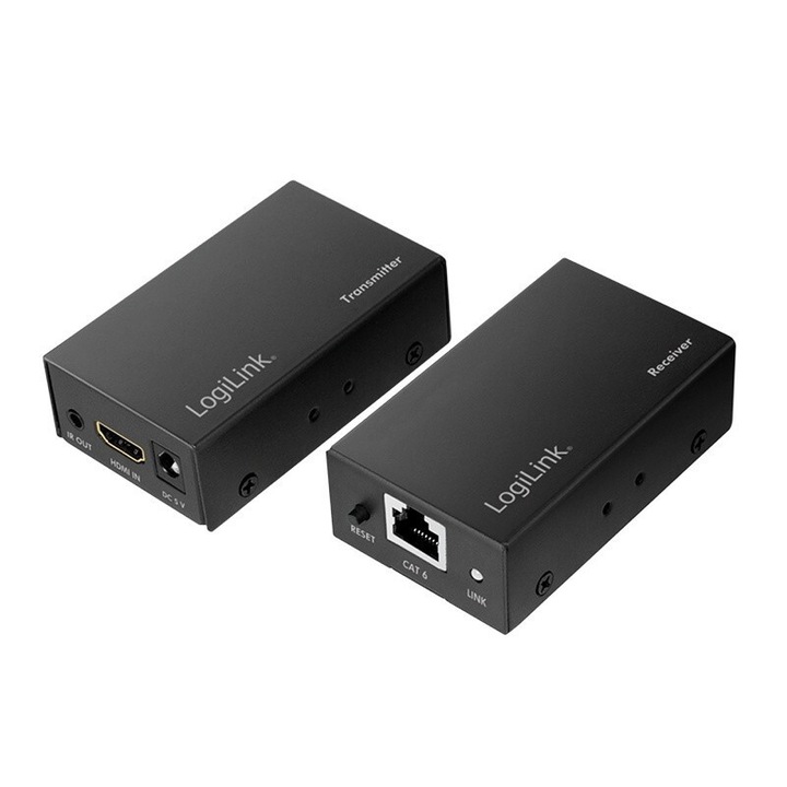 LogiLink HDMI hosszabbító, 60m, 1080p/60Hz, 2.25 Gbit/s, fémes