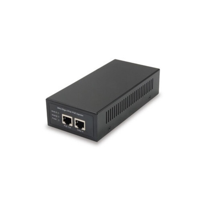 PoE адаптер LevelOne POI-5002W90, Fast Ethernet, Gigabit Ethernet, 56 V, 90 W, черен, 180x71x37 мм