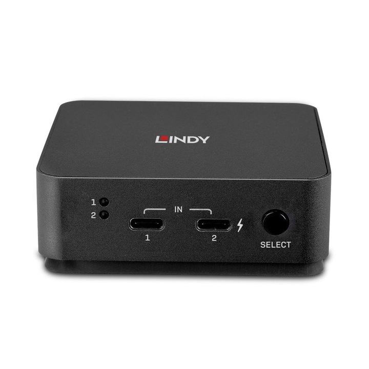 KVM Kapcsoló Lindy 42321, 4K Ultra HD, 2x HDMI, 2x USB Type-C, szürke