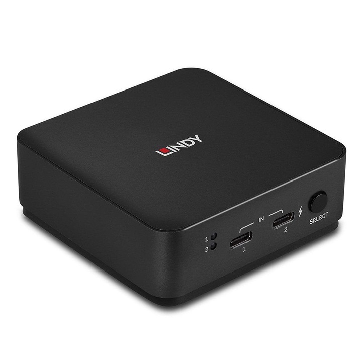 KVM Kapcsoló Lindy 42321, 4K Ultra HD, 2x HDMI, 2x USB Type-C, szürke