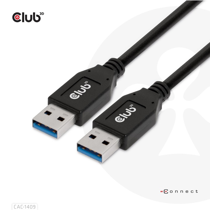 CLUB3D CAC-1409 KÁBEL, USB A, 0,5 m, 10 Gbit/s, fekete