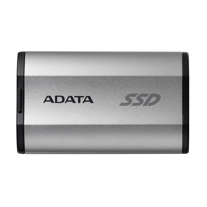 ADATA 1 TB-os USB Type-C külső SSD, 2000 MB/s, vízálló, fekete, ezüst, 44x72,7x12,2mm