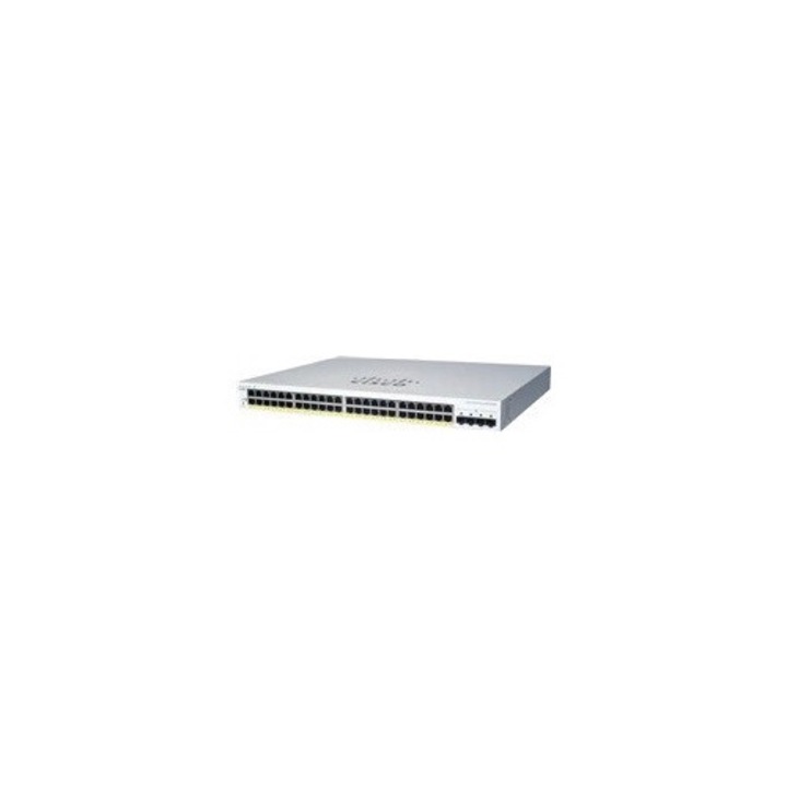 Kezelt switch Cisco CBS220-48P-4G, 48xGbE RJ45, 4xSFP, PoE+, 19"