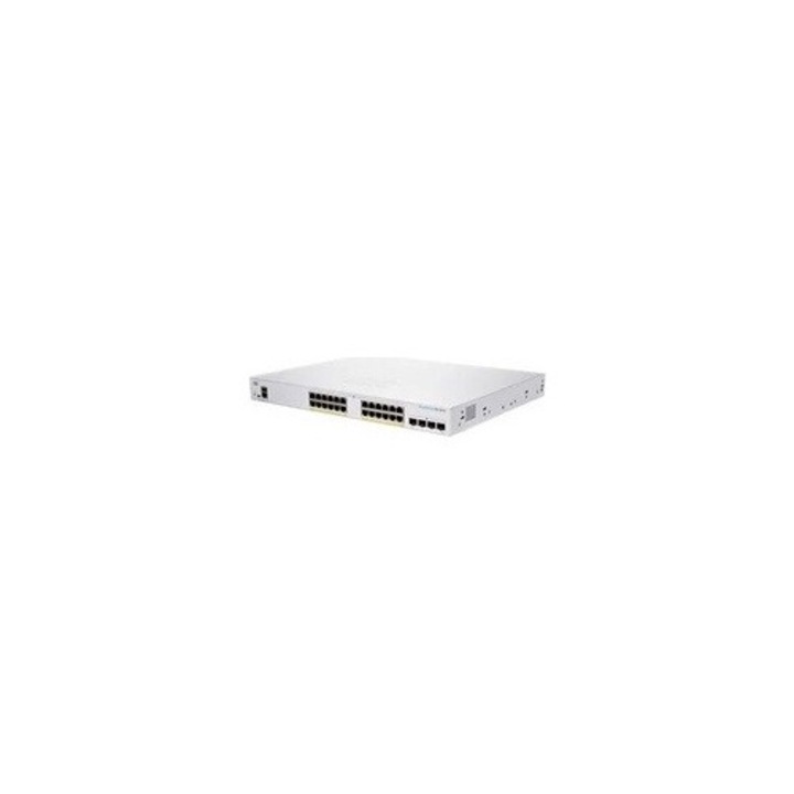 Cisco CBS250-24FP-4X menedzselhető switch, 28 portos, Gigabit Ethernet + 10 GbE, 19", PoE+, 370W