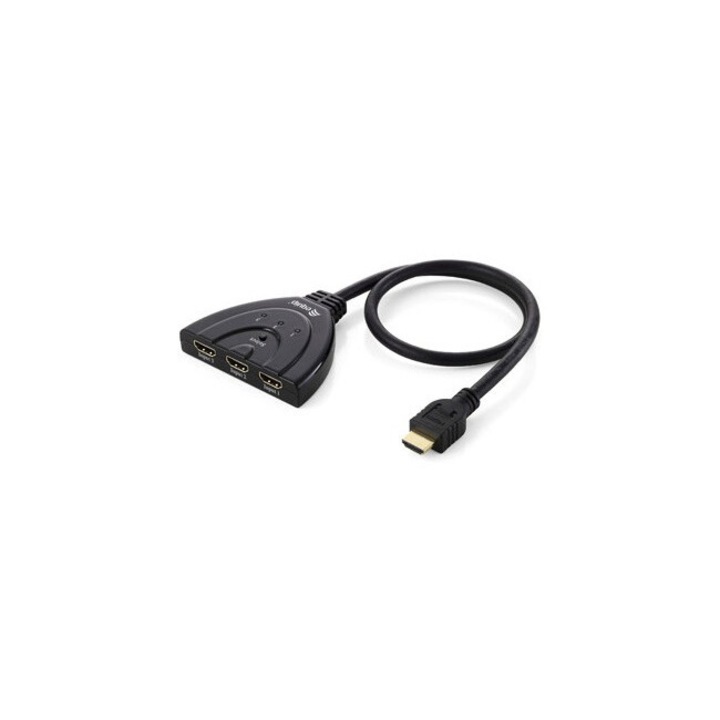 Switch KVM Equip 332703, Full HD, 3 porturi HDMI, 81x155x17mm, Negru