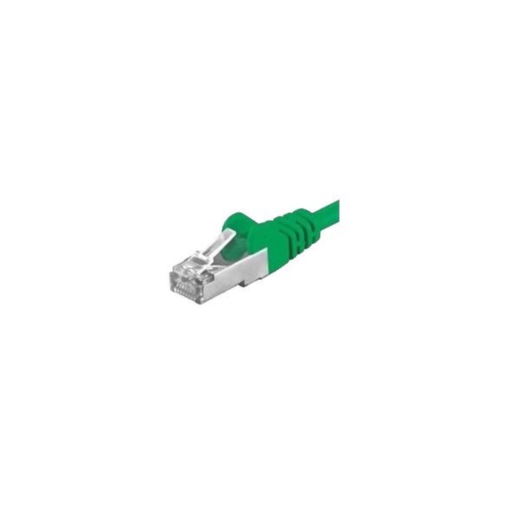 Átkötő kábel PremiumCord CAT6A S-FTP, RJ45-RJ45, 1m, zöld