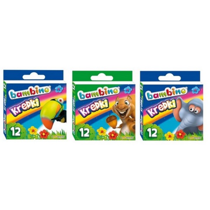Színes ceruzák, 12 színű készlet, St.Majewski, agyagból, állatos témával, 3+ éves gyermekeknek