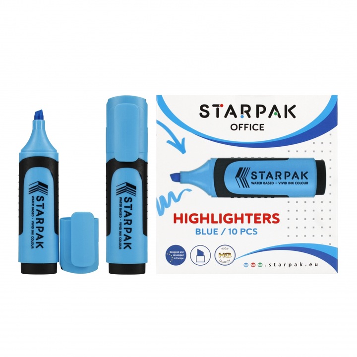 10 darabos STARPAK filctoll készlet, kék, 11,5x12x4 cm