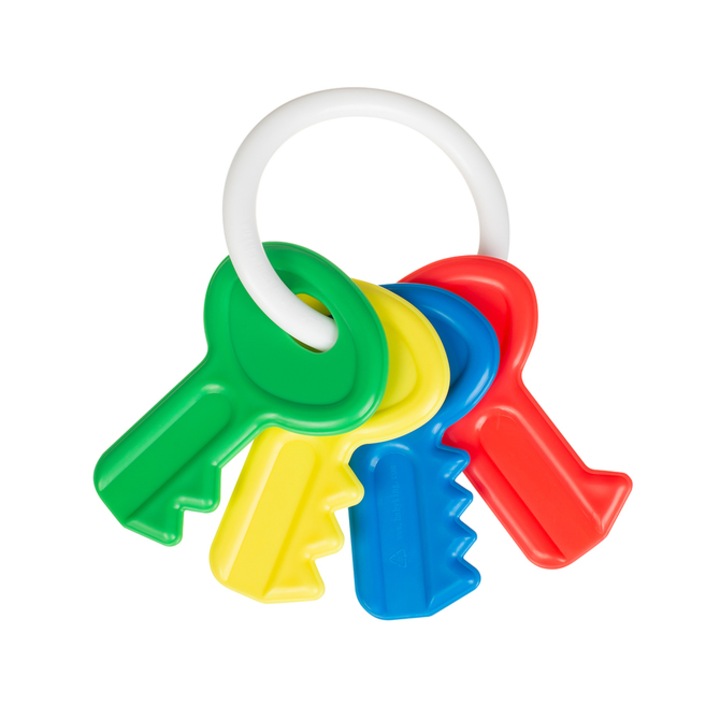 Играчка дрънкалка, Akuku, лесна за хващане, 0м+, многоцветна