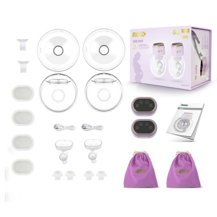 Mellszívó, Neno, elektronikus, 2 üzemmód, 210 ml, kompakt, szilikon