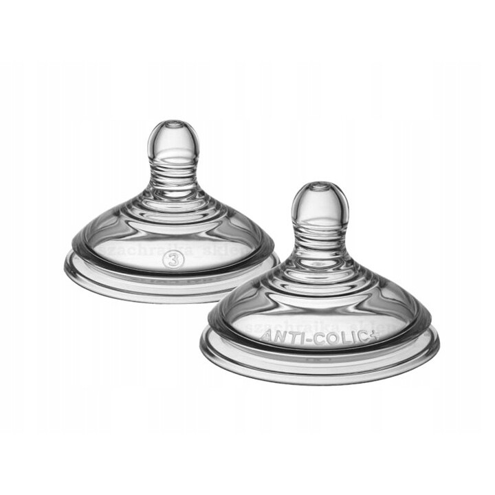 Комплект от 2 залъгалки Tommee Tippee Anti-Colic Plus, меки силиконови, стерилизуеми, 6+ месеца