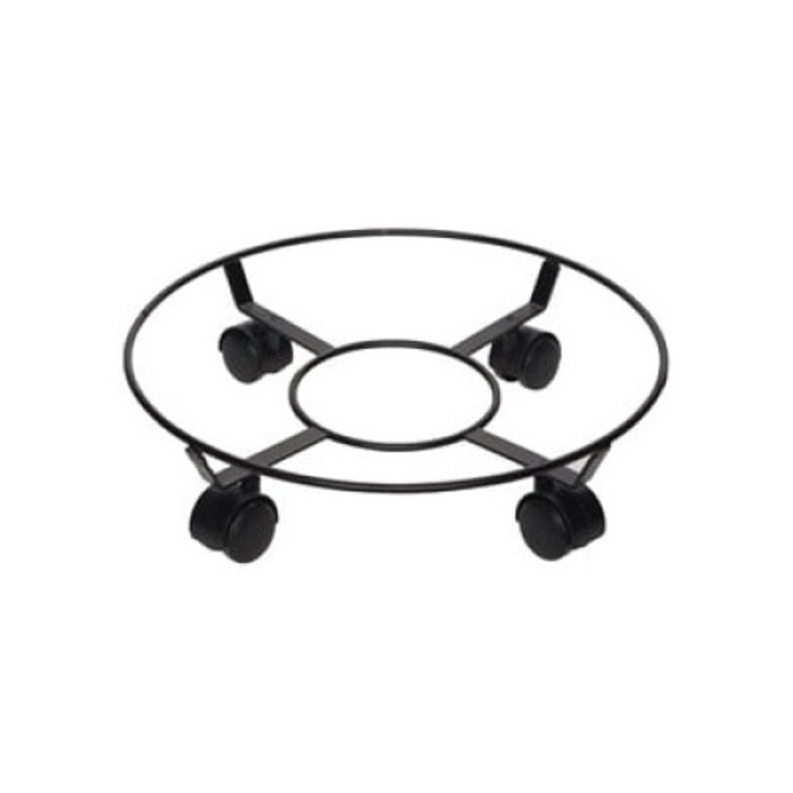 Suport ghiveci, EBIN, 35x9.5cm Negru, Metalic cu Roti