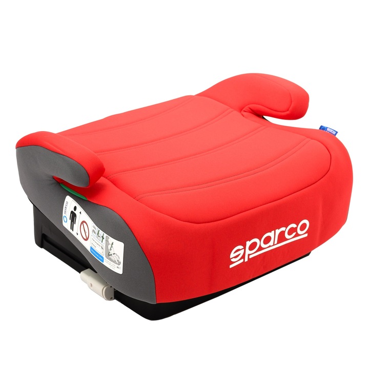 Столче за кола, Sparco, 125-150см, червен/сив, със свалящ се калъф