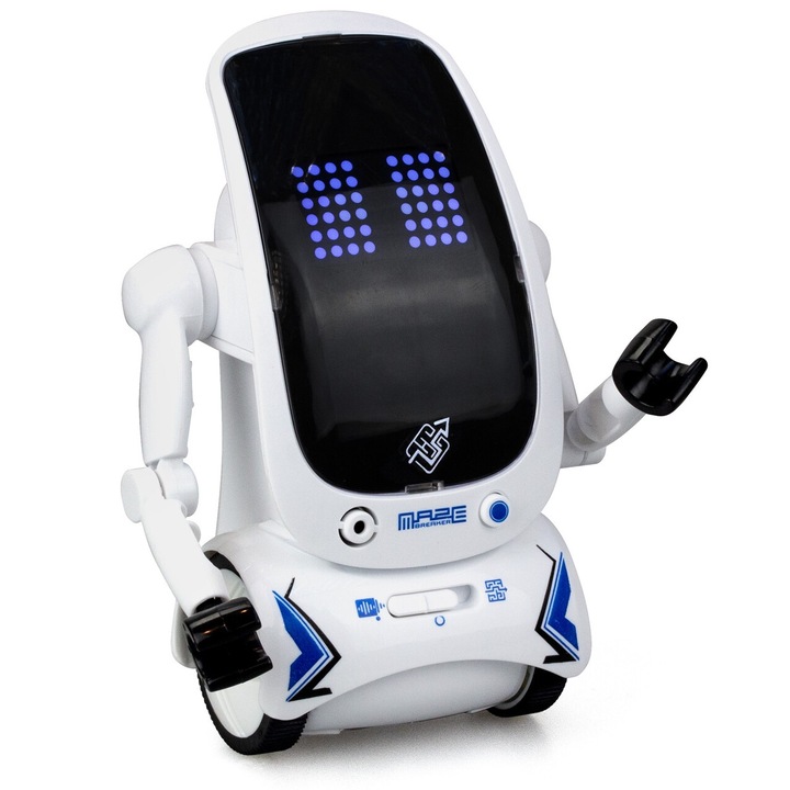 Robot de jucarie Silverlit Maze Breaker 2, ecran LED, 20 efecte, set cu labirint