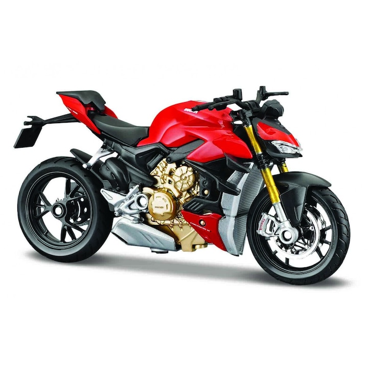 Maisto Ducati Super Naked V4 S 1:18-as motorkerékpár, precíz részletek, mozgatható felfüggesztés, többszínű