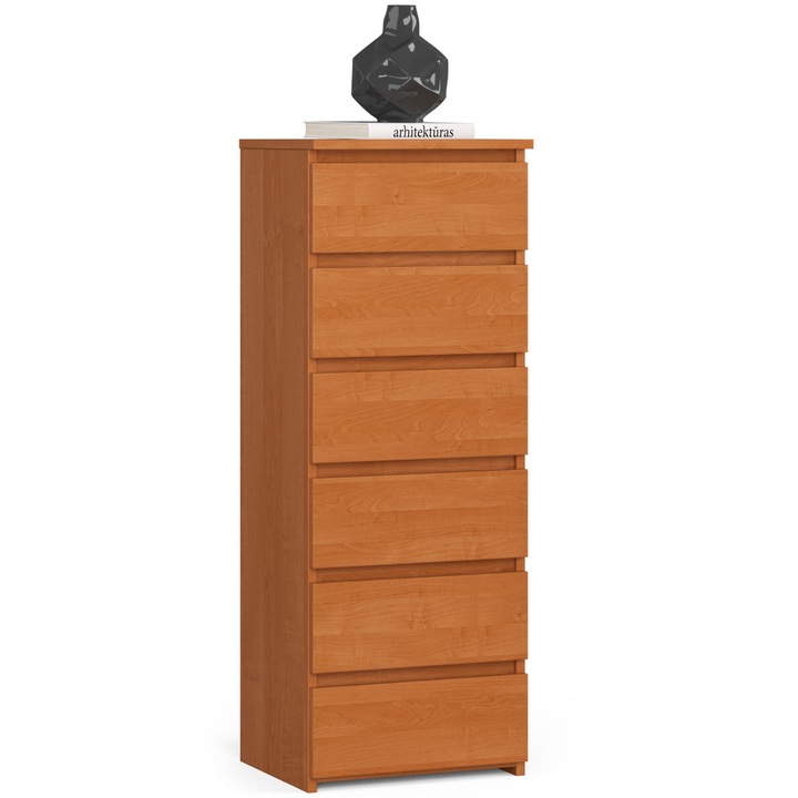 Скрин Akord Furniture Factory, 6 чекмеджета, ПДЧ, Кафяв