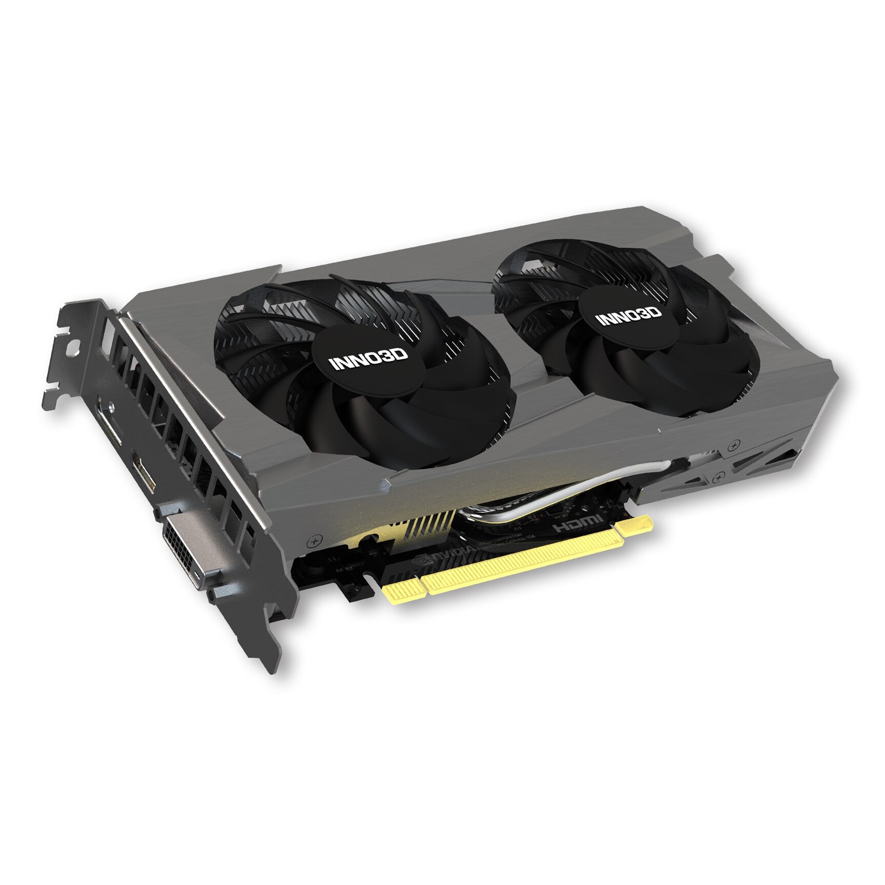 Placa video, Inno3D, GeForce RTX 3050 Twin X2, 8 GB GDDR6, 2 ventilatoare, neagra, 222x120mm