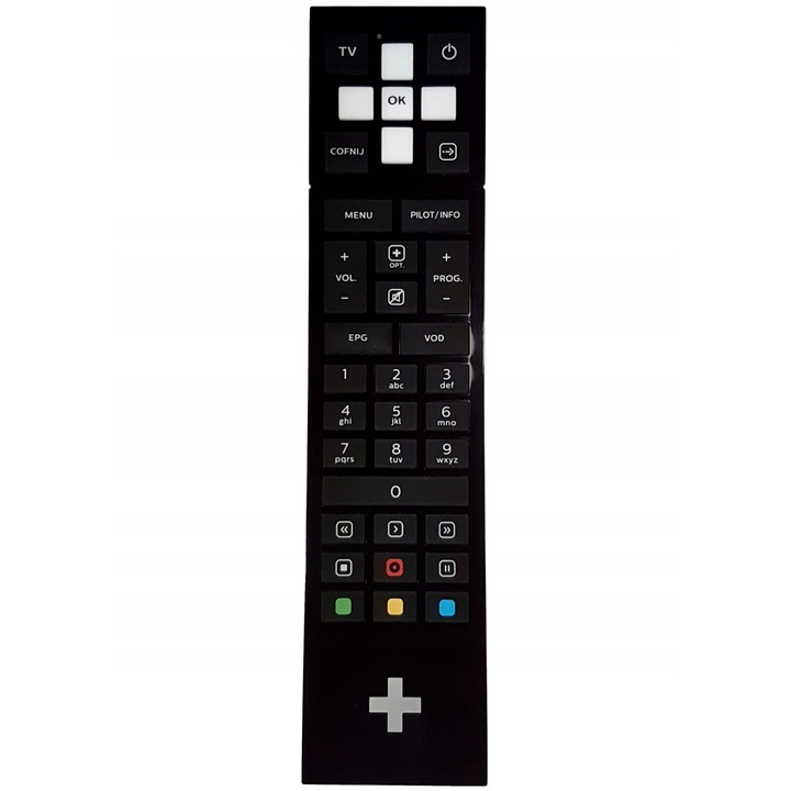 Telecomanda originala CARDSPLITTER pentru decodoare CYFRA+/NC+, compatibila cu Sagemcom DSI83, DSI87, DSIW74, culoare neagra, alimentare cu 2x CR2032