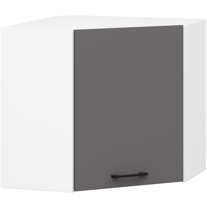 Set safaca narozala Akord Oliwia W60x60, alb cu fronturi gri mate, 60x60cm