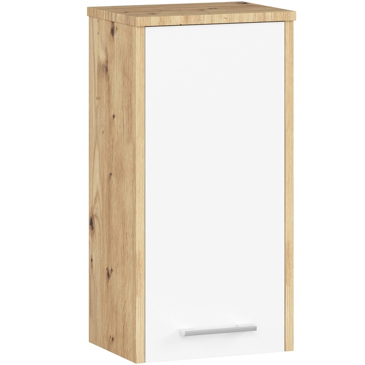 Dulap suspendat baie Akord Furniture Factory, alb, 1 usa, cu raft interior, 229x300x600mm