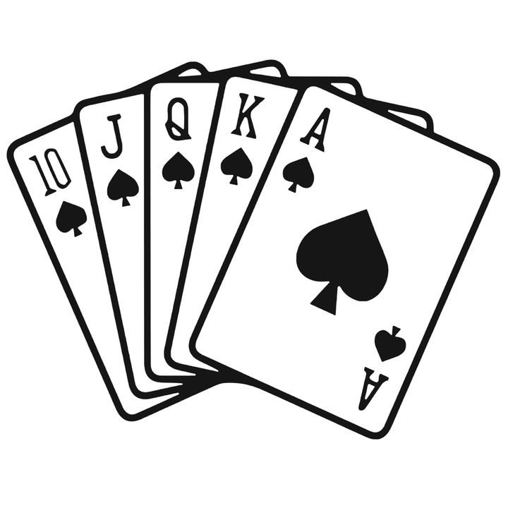Sticker Chinta Roiala Poker, 15cm, negru