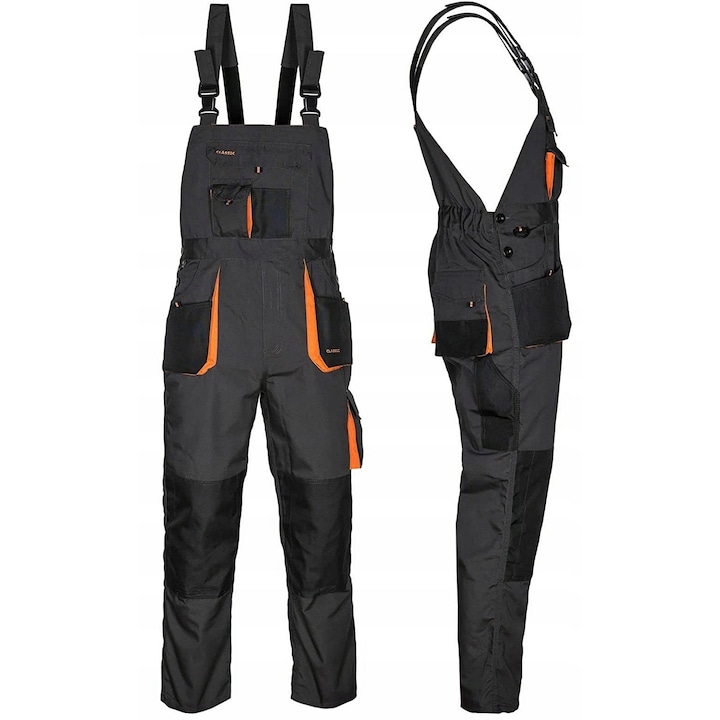Pantaloni De Lucru Barbati, Zapa, Salopete Clasice, Unisex, Model Premium, Poliester, Universal, Negru, 60 EU
