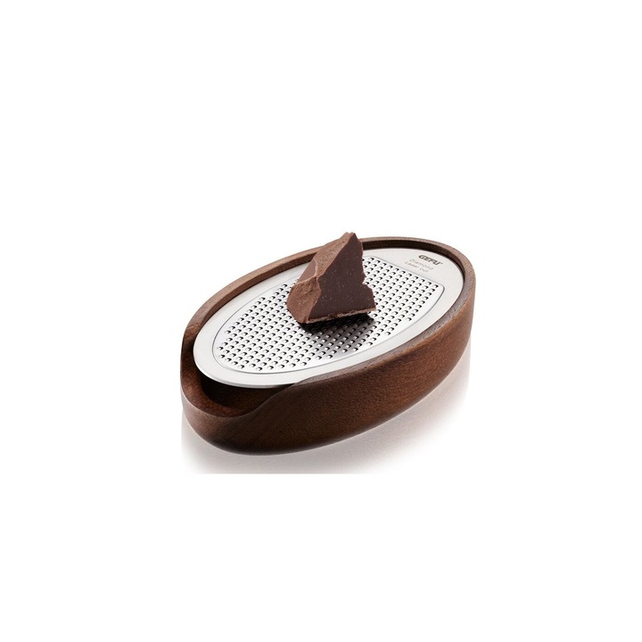Razatoare pentru branza Gefu, argintie, 15x9x4cm, din otel inoxidabil si lemn