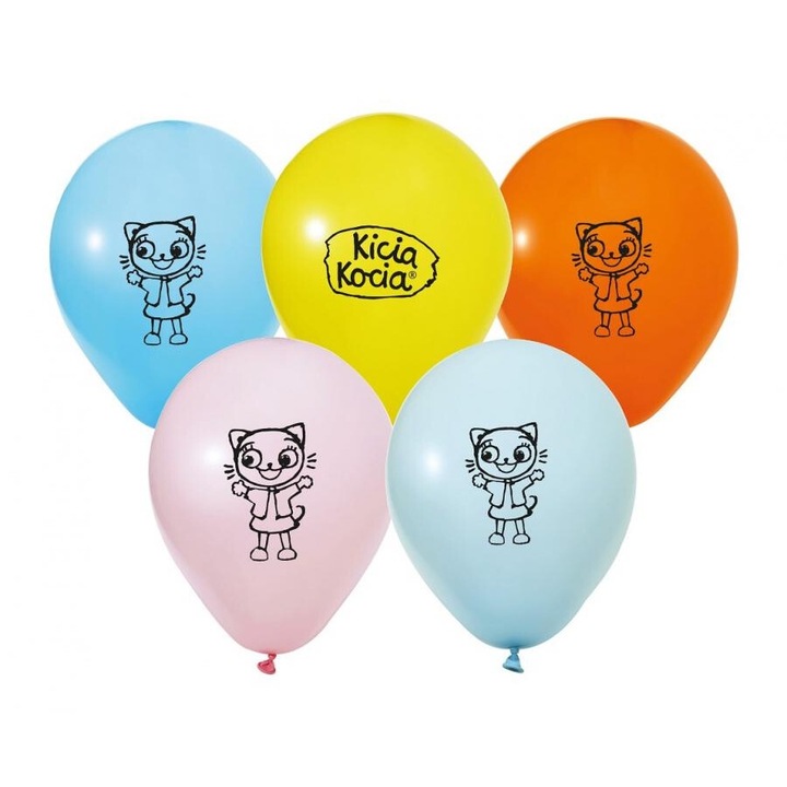 Латексови балони Kicia Kocia, 12" - 30 см, комплект от 5 бр., многоцветни