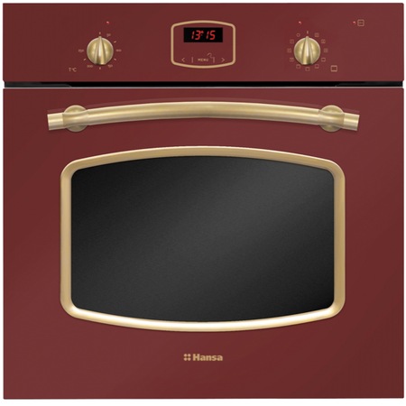 Cuptor incorporabil rustic Hansa BOEC69559, Electric, 10 Functii, Grill, 65 l, Clasa A, Visiniu