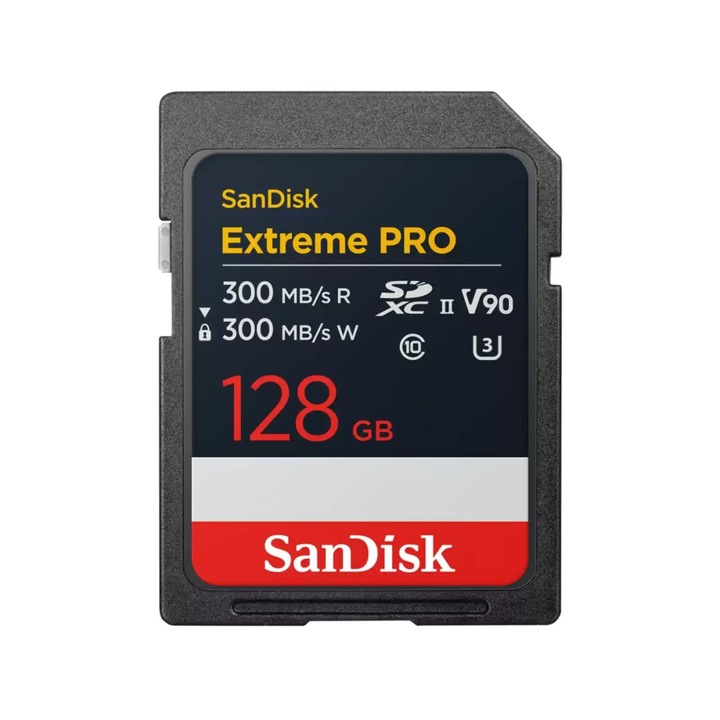 Карта памет Sandisk 128GB SDXC Extreme Pro, Class 10, U3, V90, 300MB/s, 300MB/s