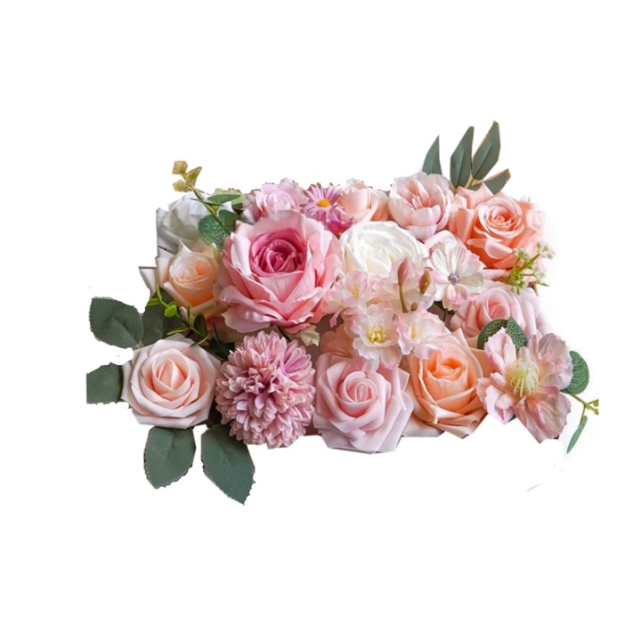 Асортимент от изкуствени розови цветя, изкуствени розови розови копринени цветя със стъбла, за „Направи си сам“ булчински букети, централни декорации, партита, бебешки партита и други събития