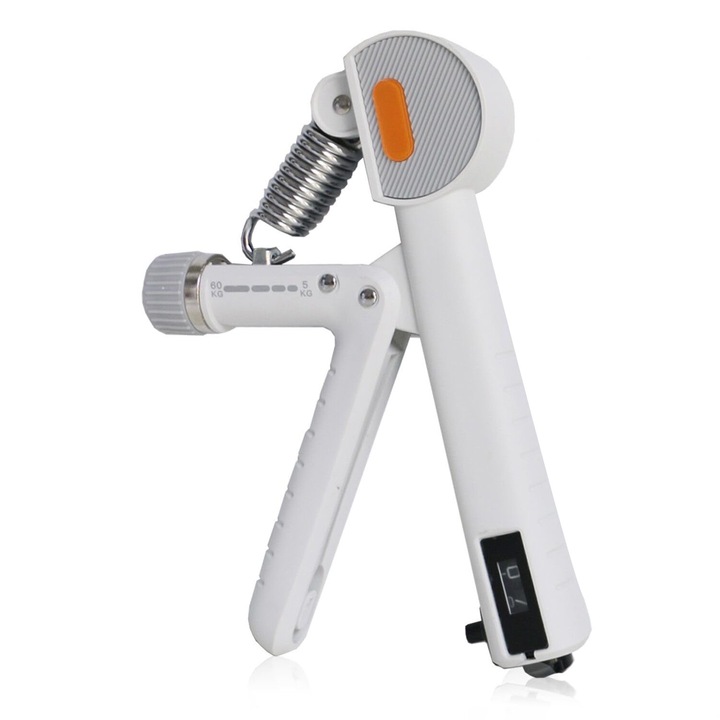 Flexor maini reglabil 5-60 kg, AllizBan®, pentru antrenament antebrat, exercitii recuperare maini, exercitii recuperare maini, Antrenor de mana, Alb