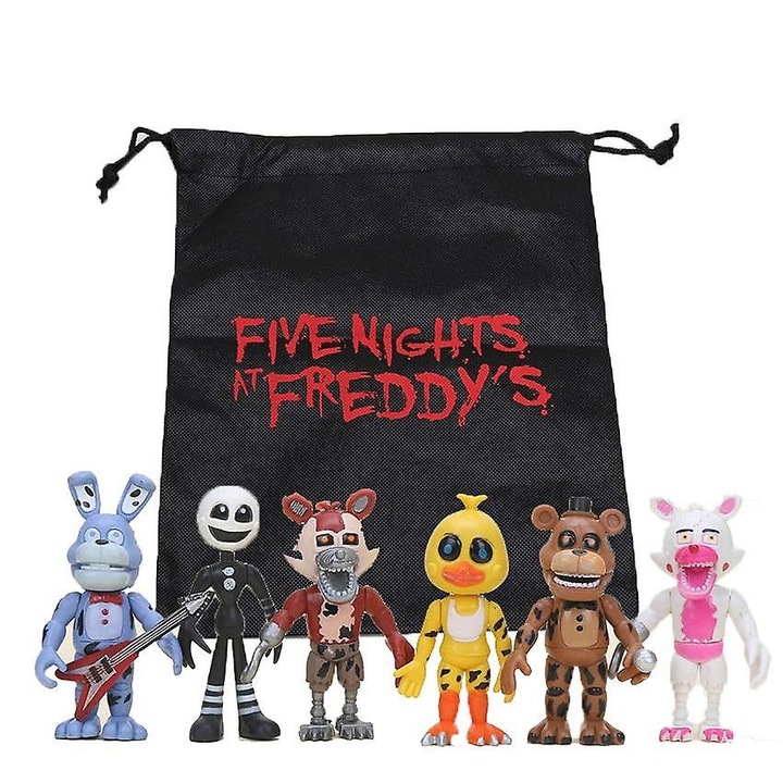 Figurine Five Nights At Freddy's, model PVC, dimensiuni 12-18cm, set de personaje