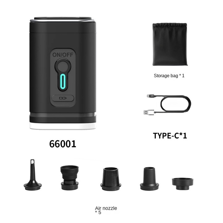 Преносима електрическа помпа за надуване с къмпинг светлина, изработена от ABS