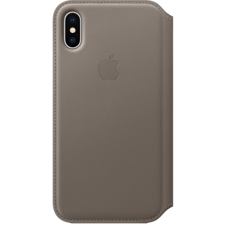 Предпазен калъф Apple Folio за iPhone X, Кожен, Taupe