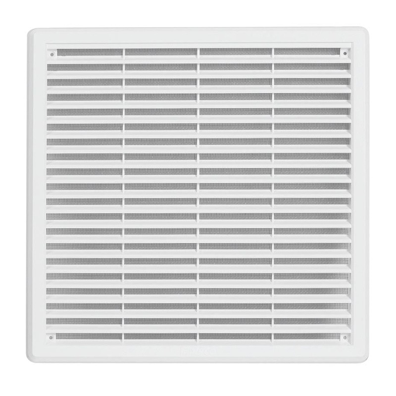 Rama de aerisire acoperita cu plasa, 25x25 cm, alb, Haco