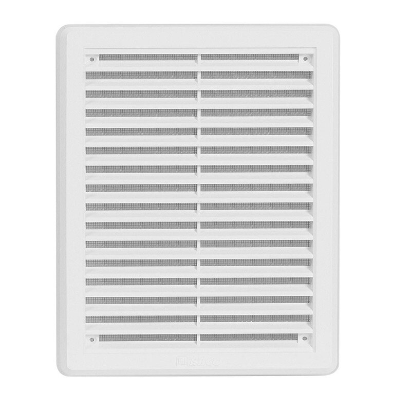 Rama de aerisire acoperita cu plasa, 17.5x25 cm, alb, Haco