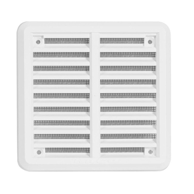 Rama de aerisire acoperita cu plasa, 10x10 cm, alb, Haco