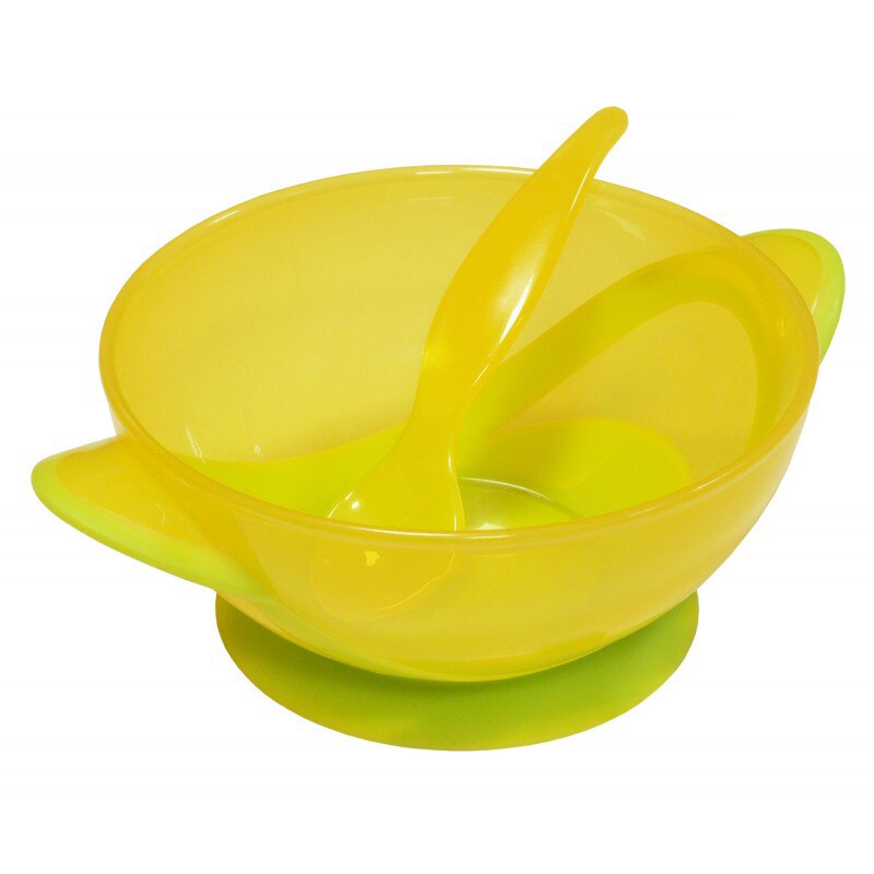 Castron cu capac ermetic si lingurita Baby Mix RA-D2-0611G, Galben 9+ luni