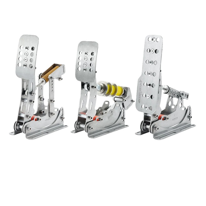 Set pedale Sim Racing, 3 piese, inox, argintiu, 4.6kg