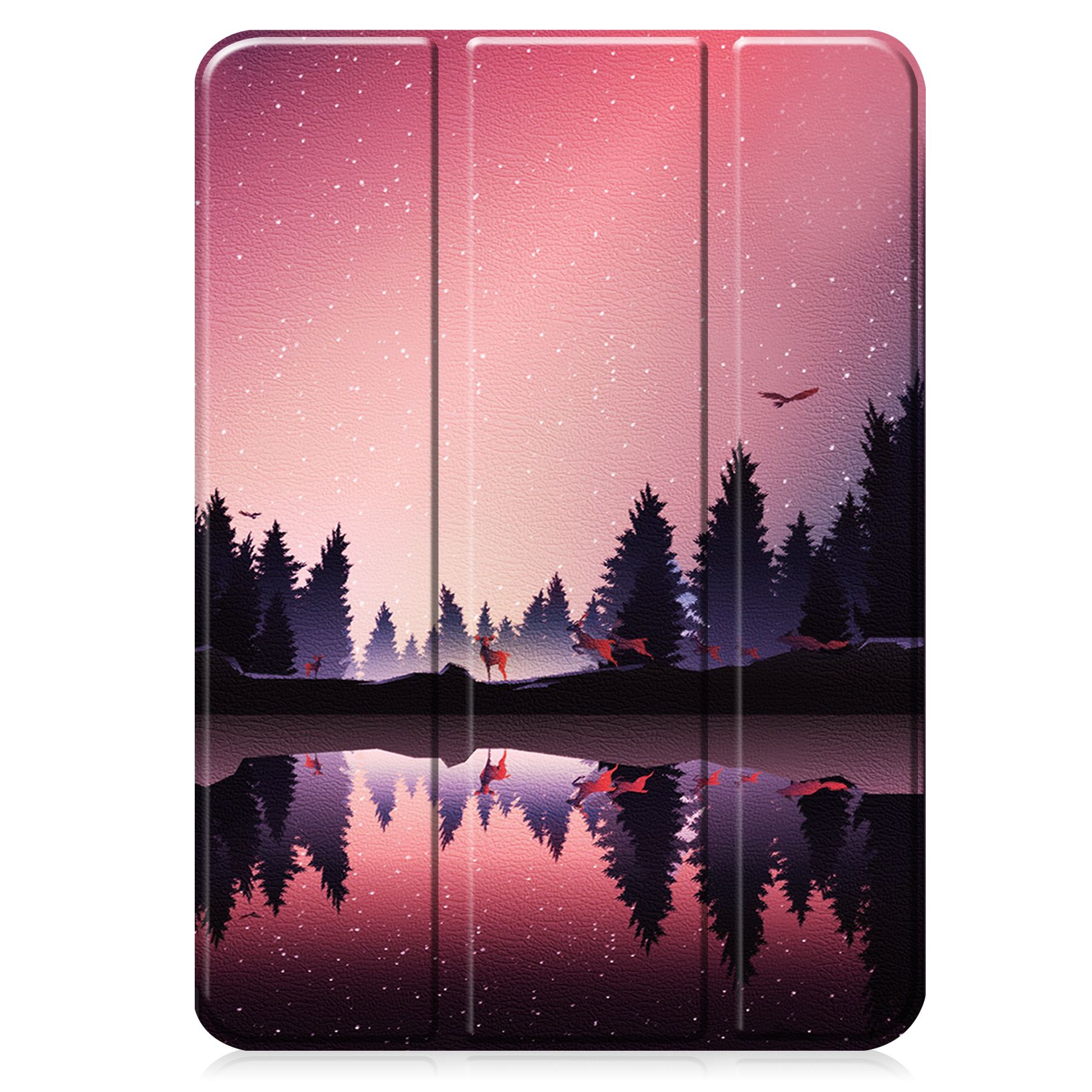 Husa de protectie premium Natty Pell, Compatibila Apple iPad 10 (2022), 10.9", Fluturi Roz
