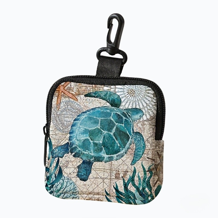 Női utazótáska - nyomtatott mintával, multifunkciós, kulcstartóval és mini fülhallgató- vagy mini aprópénztartóval, kozmetikai táska