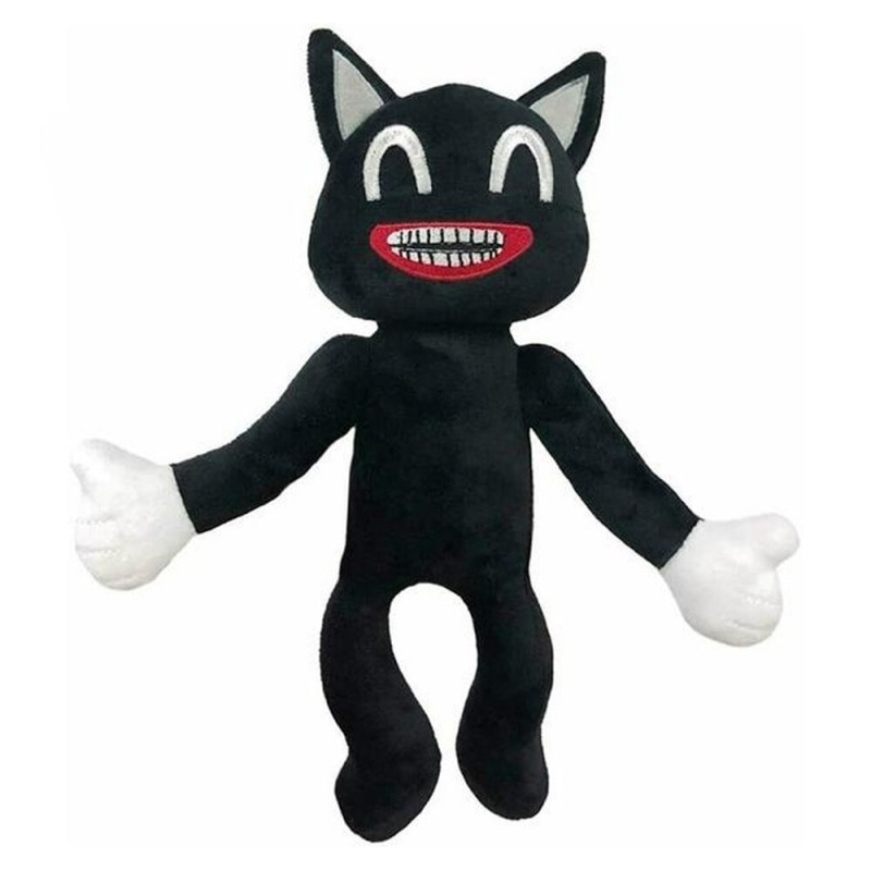 Jucarie de plus pisica neagra, cadou de zi de nastere, cadou de Halloween, jucarie de Craciun, negru