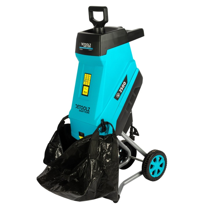 Tocator Crengi si resturi vegetale, 500W, 45mm, sac colector 45L, Albastru