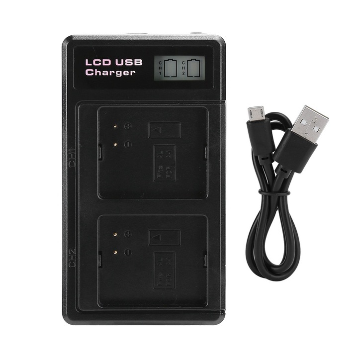 Lítium-ion akkumulátortöltő, Enforose, LCD kijelzővel