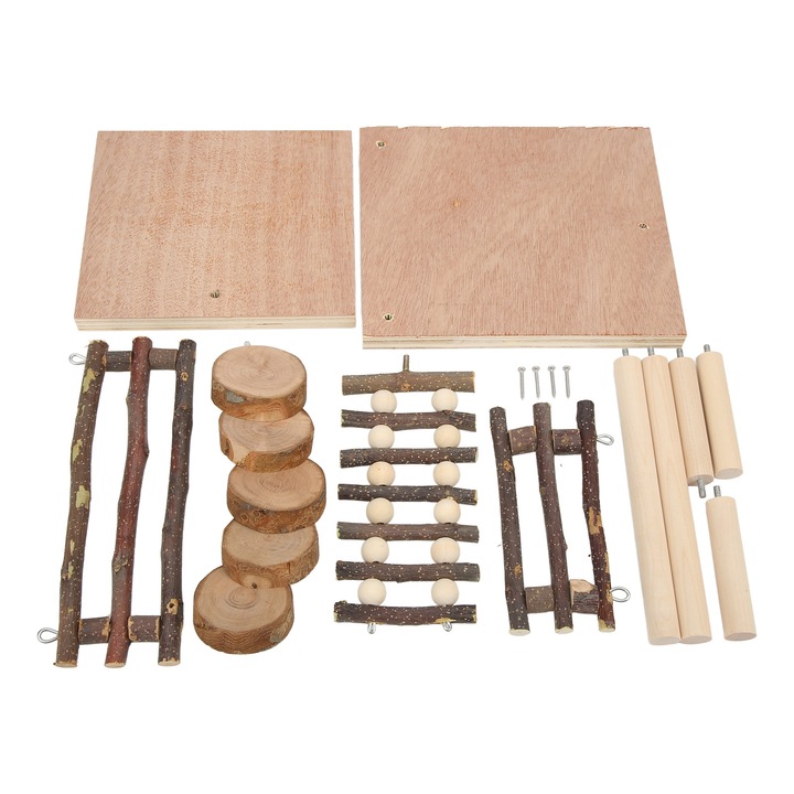 Platforma de catarat pentru hamsteri 2 straturi Platforma multifunctionala din lemn pentru animale de companie mici pentru hamster hamster sirian Animale de companie mici