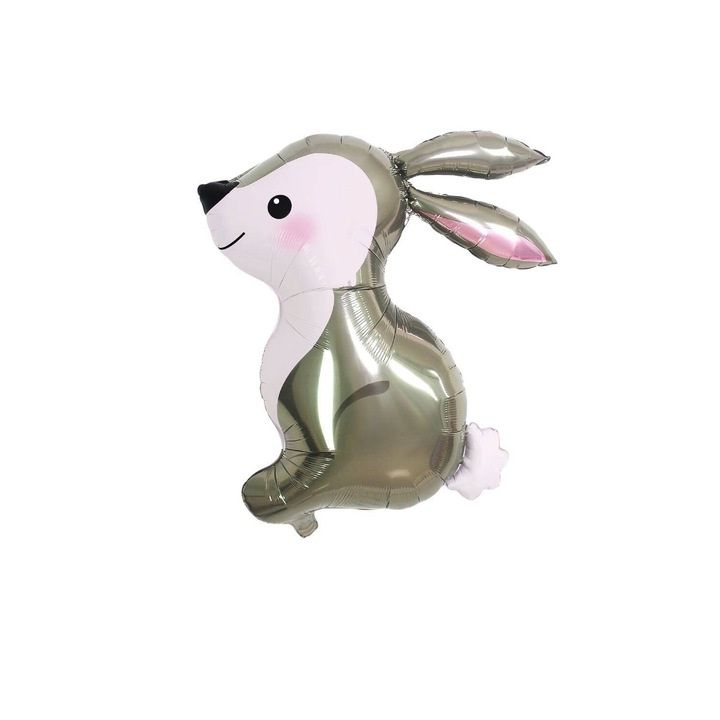 Balon iepure din folie, VivaParty, 56x73cm, gri